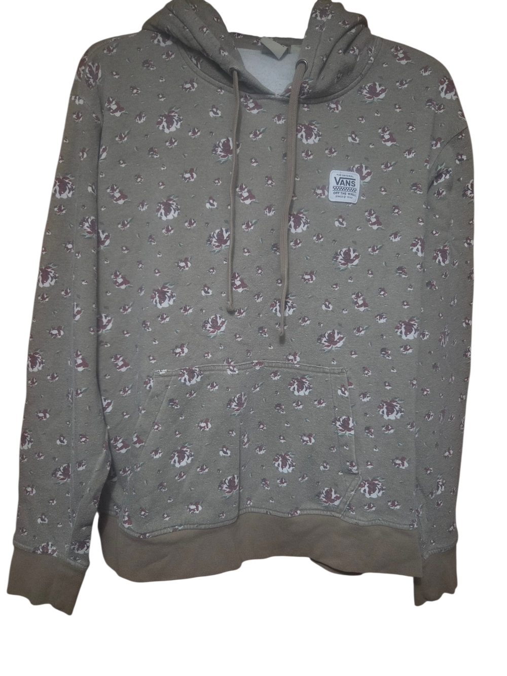 Vans SIZE L Olive Floral Pullover Hoodie W Kangaroo Pocket
